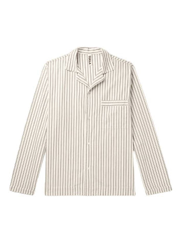 Poplin Pajamas Long Sleeve Shirt Hopper Stripe - TEKLA - 1