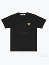 Small Gold Heart Wappen Patch Short Sleeve T-Shirt Black P1 T215 1 - COMME DES GARCONS - BALAAN 2