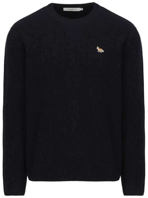 Men's Baby Fox Pullover Cotton Knit Top Navy - MAISON KITSUNE - BALAAN 2