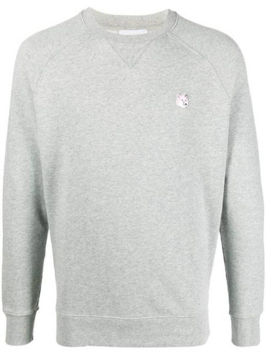 Monochrome Fox Head Patch Classic Cotton Sweatshirt Grey Melange - MAISON KITSUNE - BALAAN 1