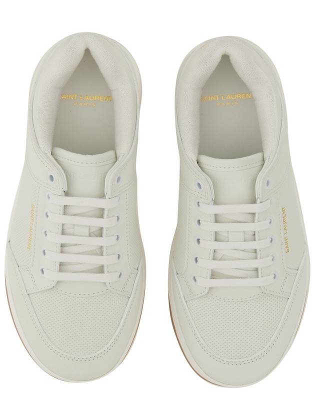 SL 61 Logo Signature Leather Low Top Sneakers White - SAINT LAURENT - BALAAN 2