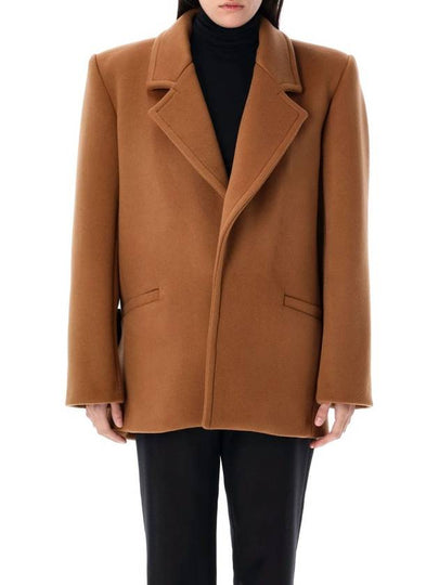 Short Wool Single Coat Camel - SAINT LAURENT - BALAAN 2