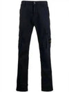 Garment Dyed Old Effect Stretch Broken Twill Cotton Cargo Pants Navy - STONE ISLAND - BALAAN 2