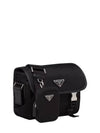 Triangle Logo Re-Nylon Saffiano Leather Cross Bag Black - PRADA - BALAAN 5