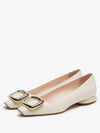 Women's Viv Shock Metal Buckle Ballerina Flats Offwhite - ROGER VIVIER - BALAAN.