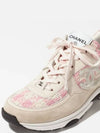 CC logo tweed women s sneakers pink G38299 Y56627 L6020 - CHANEL - BALAAN 4