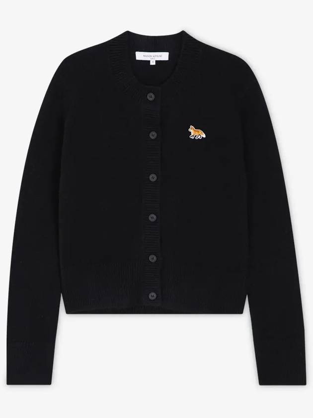 Baby Fox Patch Wool Cardigan Black - MAISON KITSUNE - BALAAN 3