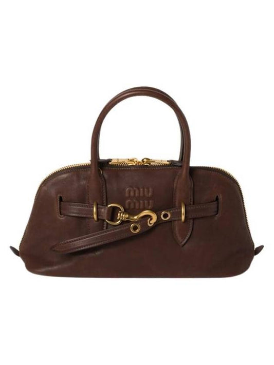 Miu Abventure Nappa Leather Top Handle Bag Briarwood - MIU MIU - BALAAN 1