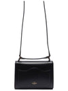 V Logo Type Small Leather Shoulder Bag Black - VALENTINO - BALAAN 5