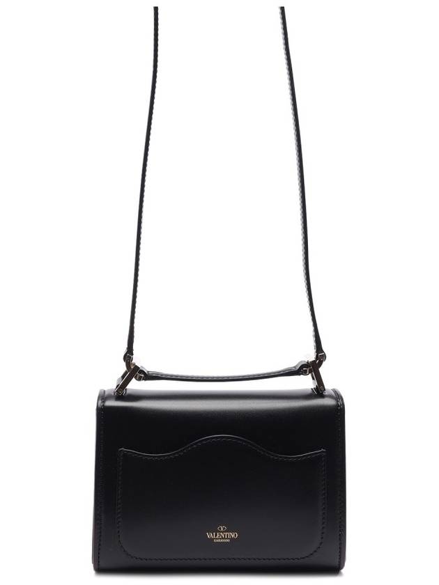 V Logo Type Small Leather Shoulder Bag Black - VALENTINO - BALAAN 5