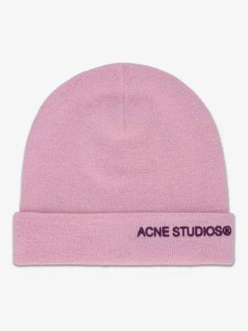 Embroidered Logo Wool Beanie Light Pink - ACNE STUDIOS - BALAAN 1