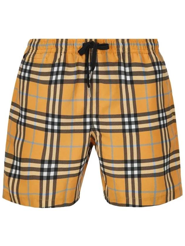 Check Drawstring Swim Shorts Orange - BURBERRY - BALAAN 3