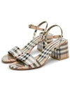 Vintage Check Leather Sandal Heels Beige - BURBERRY - BALAAN 2