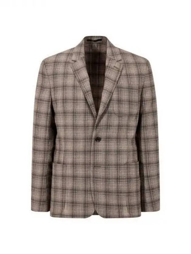 Wool silk check single jacket melange brown 271476 - PAUL SMITH - BALAAN 1