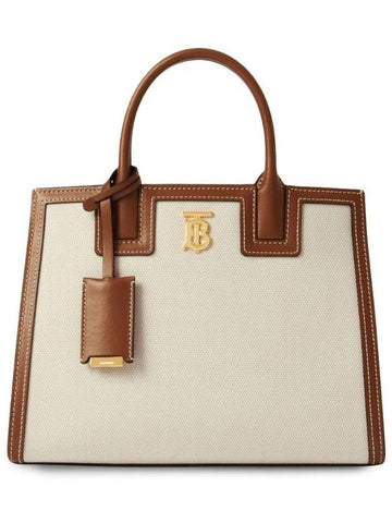 Francis Canvas Mini Tote Bag Natural Brown Beige - BURBERRY - BALAAN 1