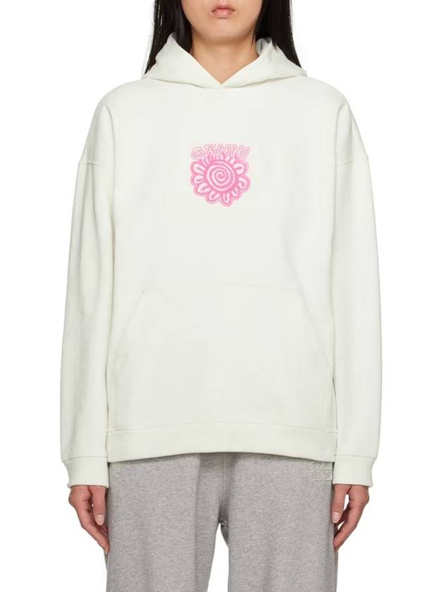 Isoli Flower Oversized Hoodie Egret - GANNI - BALAAN 4