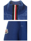 lining padding mix knit zip-up cardigan blue - MONCLER - BALAAN.