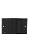 Gold Hardware Triangle Logo Saffiano Half Wallet Black - PRADA - BALAAN 4