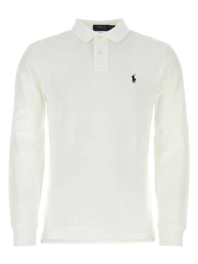 Embroidered Logo Slim Fit Polo Shirt White - POLO RALPH LAUREN - BALAAN 2