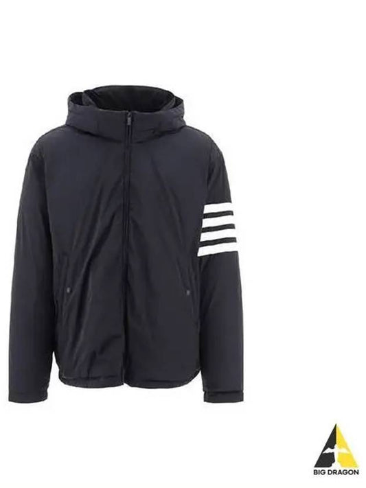 Diagonal armband down fill hooded jacket navy MJD102X 07259 - THOM BROWNE - BALAAN 1