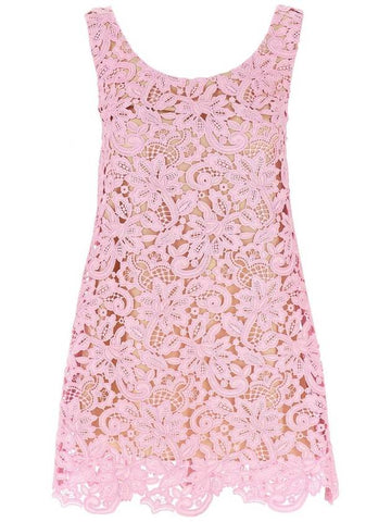 Self-Portrait 'Pink Floral Lace Mini' Dress - SELF PORTRAIT - BALAAN 1