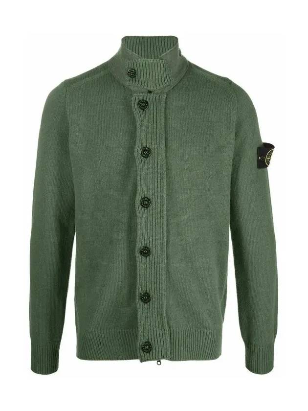 Wappen Button Cardigan Green - STONE ISLAND - BALAAN 2