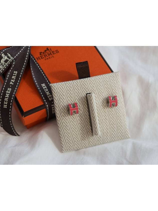 Mini Pop H Earrings Silver - HERMES - BALAAN 9