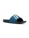 Men's Logo Slippers Blue - PRADA - BALAAN.