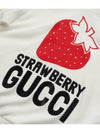 Strawberry Cotton Hoodie White - GUCCI - BALAAN 5