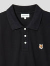 Fox Head Patch Cotton Polo Shirt Black - MAISON KITSUNE - BALAAN 4