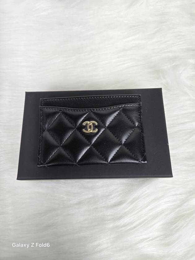 Classic Gold CC Logo Lambskin Card Holder Black - CHANEL - BALAAN 6