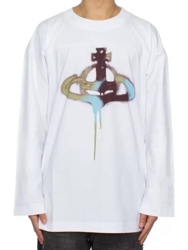 Spray ORB Fresh Long Sleeve T-Shirt White - VIVIENNE WESTWOOD - BALAAN 7