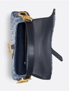 Saddle Strap Denim Oblique Jacquard Shoulder Bag Blue - DIOR - BALAAN 7