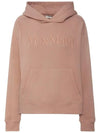 MAESTRO logo embroidery brushed hoodie rose beige 2399260233 003 - MAX MARA - BALAAN 1