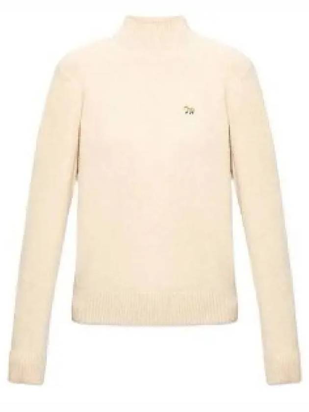 Boxy turtleneck knit beige HW00504KT1006 1258625 - MAISON KITSUNE - BALAAN 1