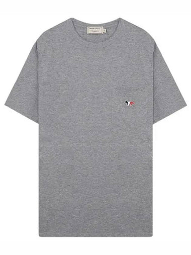 Tricolor Fox Patch Pocket Short Sleeve T Shirt Men s Tee - MAISON KITSUNE - BALAAN 1