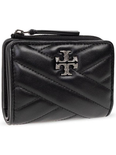 Kira Chevron Pave Logo Half Wallet Black - TORY BURCH - BALAAN 2