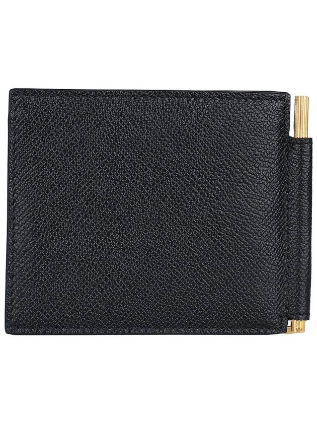 Small Grain Leather Money Clip Half Wallet Black - TOM FORD - BALAAN 6