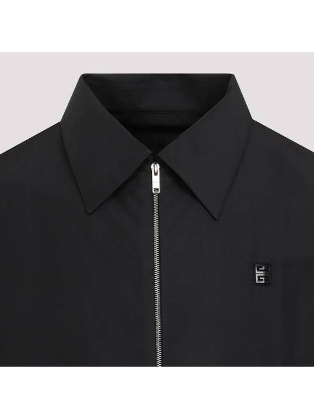 4G Logo Zipper Short Sleeve Shirt Black - GIVENCHY - BALAAN 6