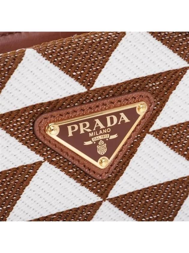 Symbol Embroidery Fabric Mini Bag Tobacco Chalk White - PRADA - BALAAN 6