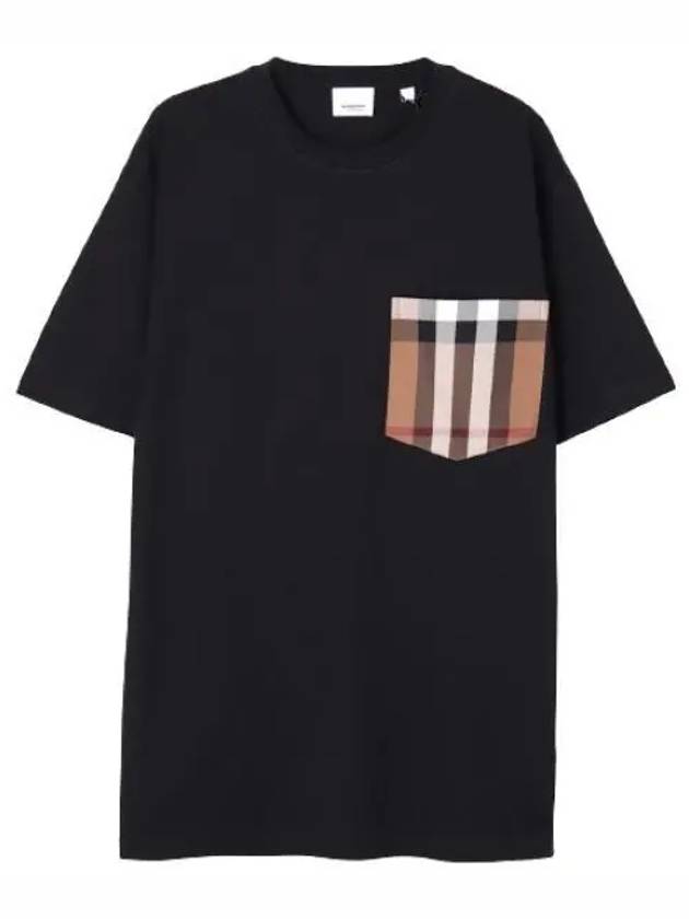 Carrick Check Print Crew Neck Long Sleeve T-Shirt Black - BURBERRY - BALAAN 2