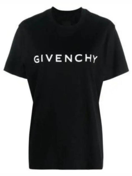 Archetype Logo Print Short Sleeve T-Shirt Black - GIVENCHY - BALAAN 2