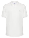 Embroidered Logo Short Sleeve Polo Shirt White - BRUNELLO CUCINELLI - BALAAN 2