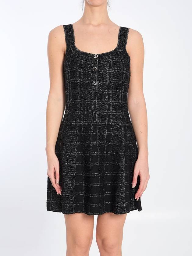 Wool And Lamé Check Jacquard Dress - GUCCI - BALAAN 1