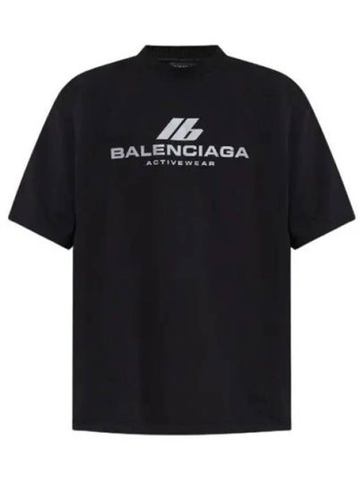 Activewear Medium Fit Short Sleeve T-Shirt Black - BALENCIAGA - BALAAN 2