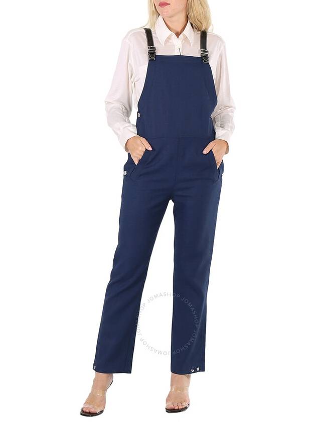 Burberry Ladies Dark Canvas Blue Square-Neck Slim-Cut Dungarees, Brand Size 6 (US Size 4) - BURBERRY - BALAAN 1