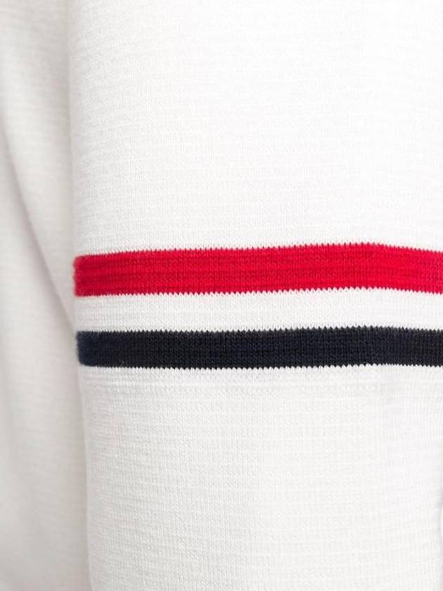 Men's Milan Stitch Armband Crew Neck Knit Top White - THOM BROWNE - BALAAN 6