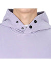 Snap Brushed Cotton Fleece Hoodie Lavender - STONE ISLAND - BALAAN 7