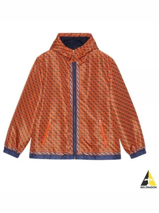 Logo Pattern Hooded Jacket Orange - GUCCI - BALAAN 2