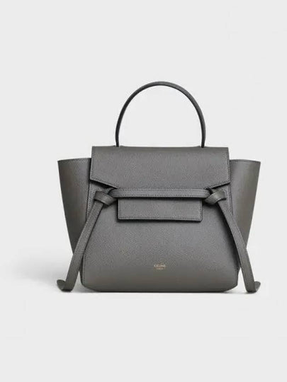 Nano Belt Calfskin Tote Bag Grey - CELINE - BALAAN 2